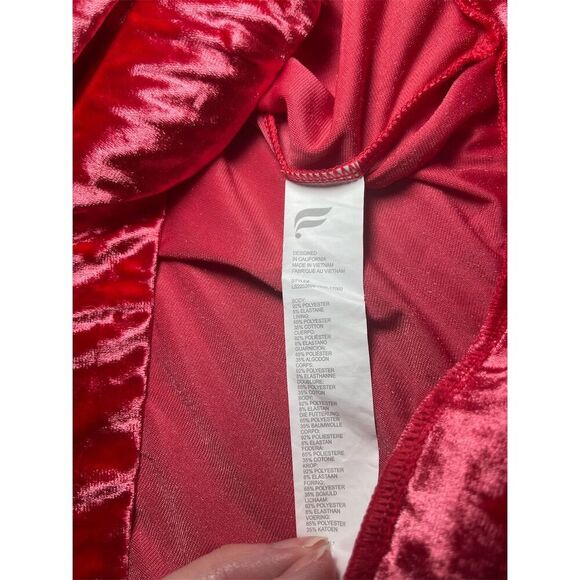 Fabletics Women's Zip Up‎ Hoodie Jacket Red Velour Size 1x Casual - Picture 10 of 11